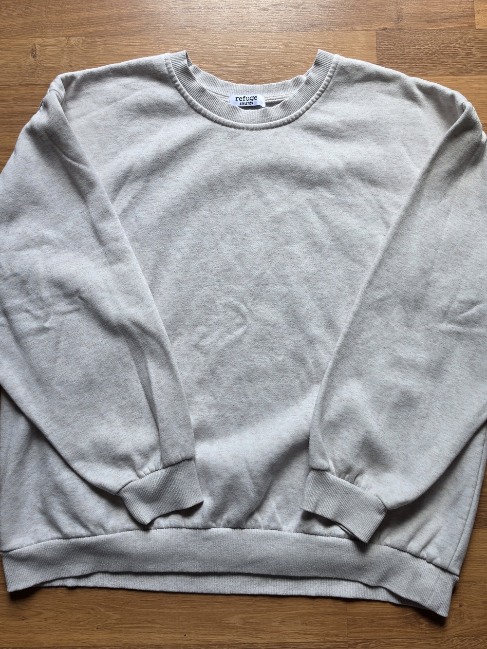Refuge Light Oatmeal Gray Oversized Crewneck Sweater - Women's Casual Pullover